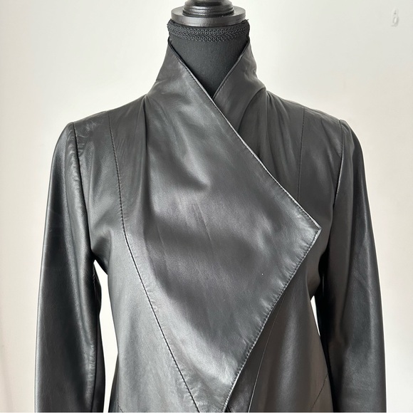 Sz XS Donna Karan Ney York Black Leather Jacket - Picture 2 of 14